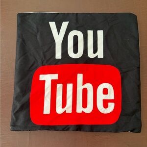 YouTube Black and Red Pillow Cover